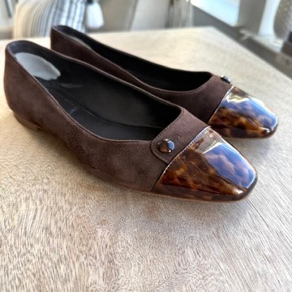 Sarah Flint Sacchetto Ballet Flat Tortoiseshell Toe Size 37.5 Luxury Designer